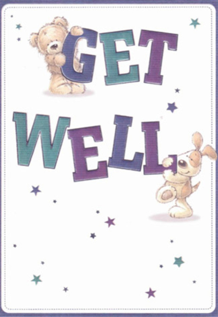 Each element of this get well card sings with encouragement, traced in lines and colors that feel right at home in Osidge's caring community. Anchoring the card are two playful friends-a plush bear and a bright-eyed puppy-cocooned by floating stars, their soft fur lovingly detailed to the point of near tangibility. Large, gradient 'Get Well' typography, awash in hues of purple and aqua, grounds the illustration, projecting the same solid reassurance as a bouquet hand-tied along Osidge Lane. The almost-tactile surface textures call to mind the gentle touch and careful curation found in Flower Delivery Osidge's daily craft. Each element was surely chosen as one would select blooms for a loved one recovering near Brunswick Park: with intention, nurturing spirit, and heartfelt optimism. The card's mood is light, airy, and full of promise-its positivity radiating just as Osidge's own green spaces do on sunny afternoons, perfect for lifting the spirits of anyone on the mend.