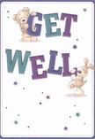 Cheery and full of life, this get well card captures the mood of genuine care that defines Osidge, making it a perfect gesture of support for someone in recovery. An adorable teddy bear and a floppy-eared puppy seem to dance across the page, their tactile fur and joyful smiles inviting a sense of gentle comfort. They each balance and hold the bold, hand-painted 'Get Well' letters, rendered in deep indigo and vibrant teal, creating uplifting contrast against a creamy, welcoming background reminiscent of Osidge's sun-dappled lawns. Whimsical stars scatter above and around, twinkling in purple and blue, amplifying the sense of hope. Every detail-from the soft light to the expressive gestures-evokes the same emotional comfort as a fresh bouquet hand-delivered by Flower Delivery Osidge. This card's artistic presence is a heartfelt reminder that kindness and encouragement are always close at hand throughout Osidge and its neighboring streets.